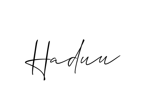 You can use this online signature creator to create a handwritten signature for the name Haduu. This is the best online autograph maker. Haduu signature style 2 images and pictures png