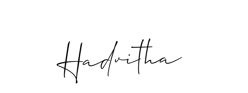 How to make Hadvitha signature? Allison_Script is a professional autograph style. Create handwritten signature for Hadvitha name. Hadvitha signature style 2 images and pictures png