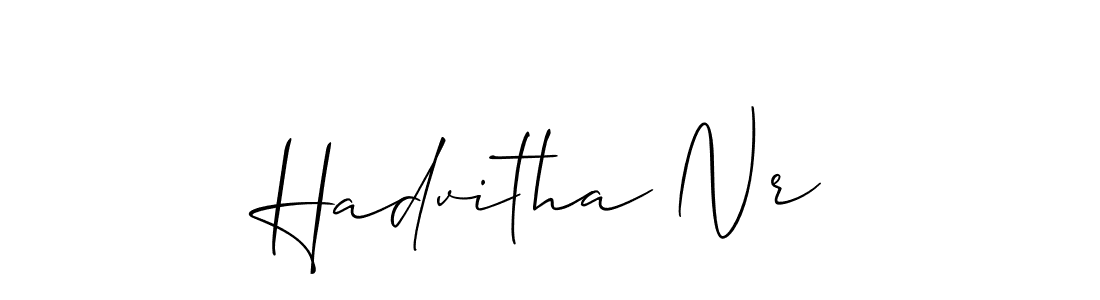 Create a beautiful signature design for name Hadvitha Nr. With this signature (Allison_Script) fonts, you can make a handwritten signature for free. Hadvitha Nr signature style 2 images and pictures png