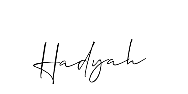 Hadyah stylish signature style. Best Handwritten Sign (Allison_Script) for my name. Handwritten Signature Collection Ideas for my name Hadyah. Hadyah signature style 2 images and pictures png