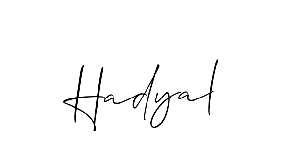 if you are searching for the best signature style for your name Hadyal. so please give up your signature search. here we have designed multiple signature styles  using Allison_Script. Hadyal signature style 2 images and pictures png