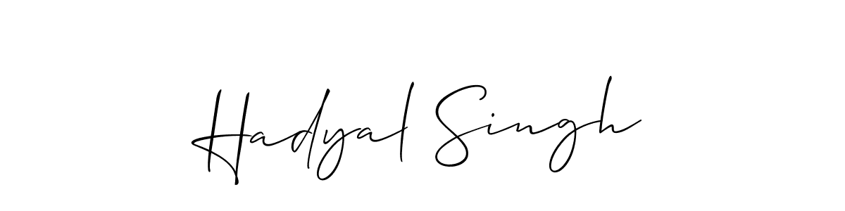 This is the best signature style for the Hadyal Singh name. Also you like these signature font (Allison_Script). Mix name signature. Hadyal Singh signature style 2 images and pictures png