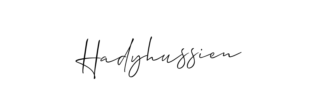 Make a short Hadyhussien signature style. Manage your documents anywhere anytime using Allison_Script. Create and add eSignatures, submit forms, share and send files easily. Hadyhussien signature style 2 images and pictures png