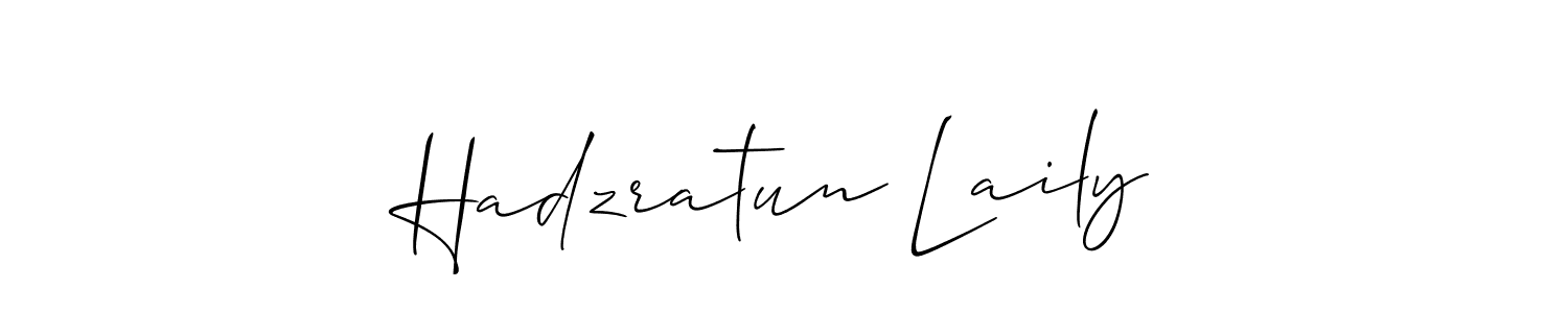 Also You can easily find your signature by using the search form. We will create Hadzratun Laily name handwritten signature images for you free of cost using Allison_Script sign style. Hadzratun Laily signature style 2 images and pictures png