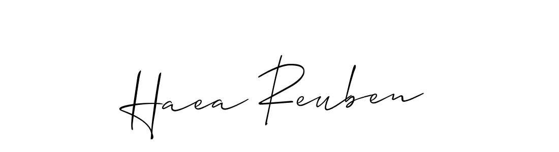 Use a signature maker to create a handwritten signature online. With this signature software, you can design (Allison_Script) your own signature for name Haea Reuben. Haea Reuben signature style 2 images and pictures png