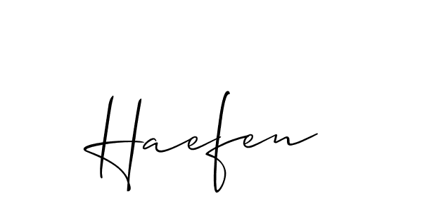 Allison_Script is a professional signature style that is perfect for those who want to add a touch of class to their signature. It is also a great choice for those who want to make their signature more unique. Get Haefen name to fancy signature for free. Haefen signature style 2 images and pictures png