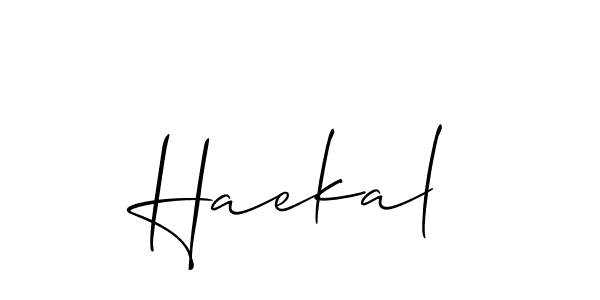 Create a beautiful signature design for name Haekal. With this signature (Allison_Script) fonts, you can make a handwritten signature for free. Haekal signature style 2 images and pictures png