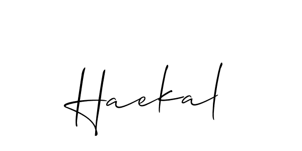 Make a beautiful signature design for name Haekal. With this signature (Allison_Script) style, you can create a handwritten signature for free. Haekal signature style 2 images and pictures png