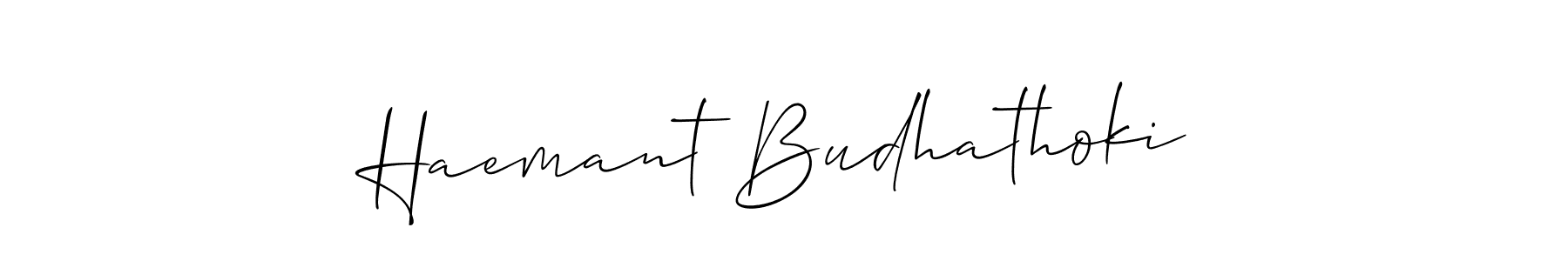 if you are searching for the best signature style for your name Haemant Budhathoki. so please give up your signature search. here we have designed multiple signature styles  using Allison_Script. Haemant Budhathoki signature style 2 images and pictures png
