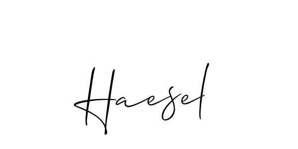 Also we have Haesel name is the best signature style. Create professional handwritten signature collection using Allison_Script autograph style. Haesel signature style 2 images and pictures png