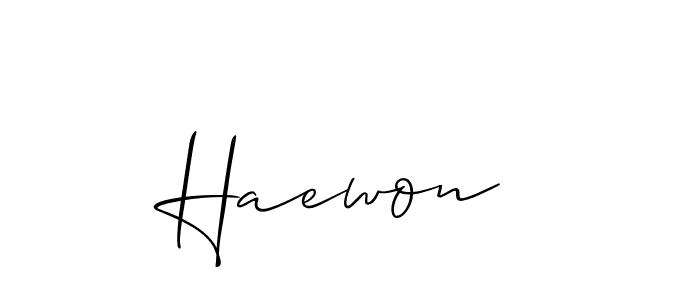 How to Draw Haewon  signature style? Allison_Script is a latest design signature styles for name Haewon . Haewon  signature style 2 images and pictures png