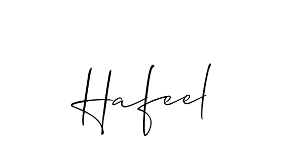 Design your own signature with our free online signature maker. With this signature software, you can create a handwritten (Allison_Script) signature for name Hafeel. Hafeel signature style 2 images and pictures png