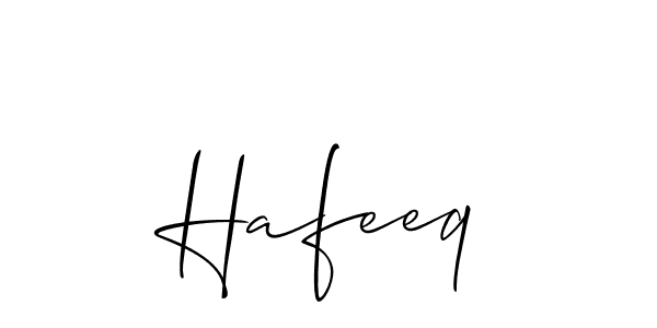 Design your own signature with our free online signature maker. With this signature software, you can create a handwritten (Allison_Script) signature for name Hafeeq. Hafeeq signature style 2 images and pictures png