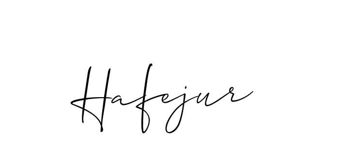 The best way (Allison_Script) to make a short signature is to pick only two or three words in your name. The name Hafejur include a total of six letters. For converting this name. Hafejur signature style 2 images and pictures png