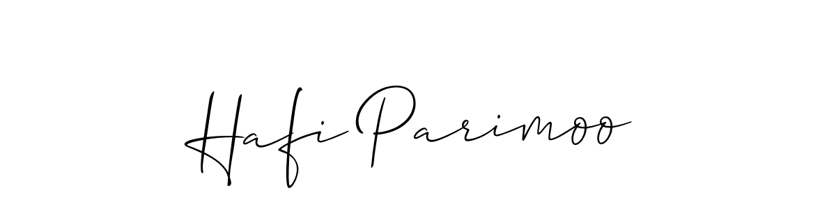 The best way (Allison_Script) to make a short signature is to pick only two or three words in your name. The name Hafi Parimoo include a total of six letters. For converting this name. Hafi Parimoo signature style 2 images and pictures png