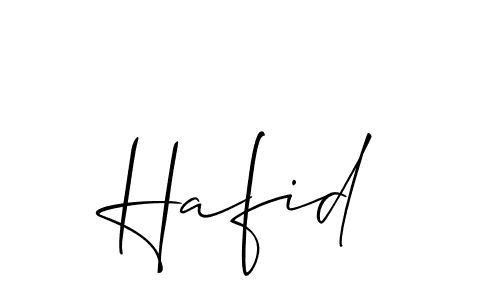 Make a beautiful signature design for name Hafid. With this signature (Allison_Script) style, you can create a handwritten signature for free. Hafid signature style 2 images and pictures png