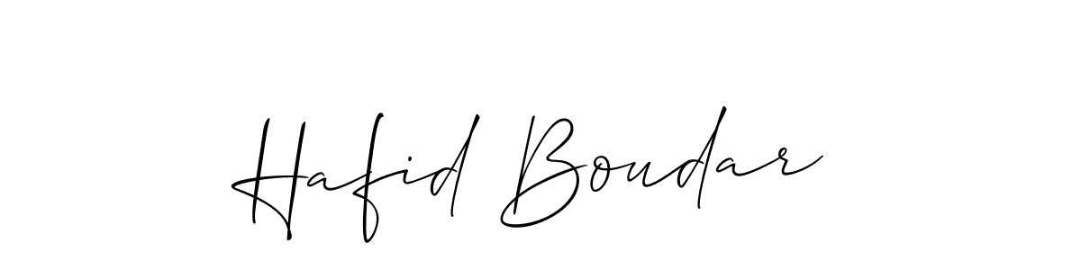 How to make Hafid Boudar signature? Allison_Script is a professional autograph style. Create handwritten signature for Hafid Boudar name. Hafid Boudar signature style 2 images and pictures png