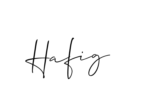 How to make Hafig signature? Allison_Script is a professional autograph style. Create handwritten signature for Hafig name. Hafig signature style 2 images and pictures png