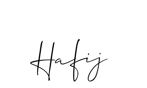 Design your own signature with our free online signature maker. With this signature software, you can create a handwritten (Allison_Script) signature for name Hafij. Hafij signature style 2 images and pictures png
