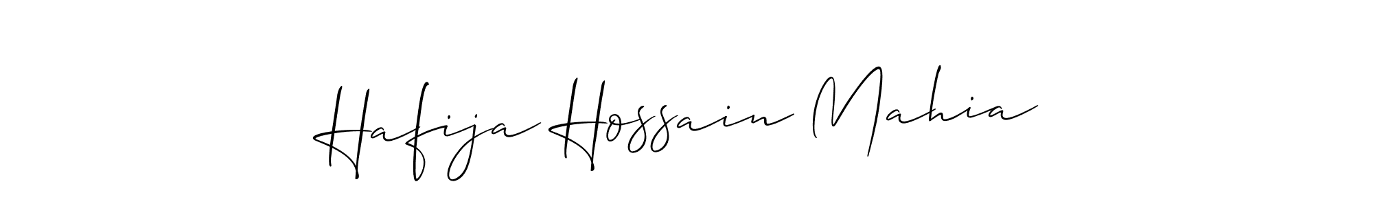 It looks lik you need a new signature style for name Hafija Hossain Mahia. Design unique handwritten (Allison_Script) signature with our free signature maker in just a few clicks. Hafija Hossain Mahia signature style 2 images and pictures png