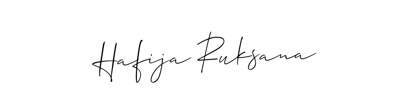 Similarly Allison_Script is the best handwritten signature design. Signature creator online .You can use it as an online autograph creator for name Hafija Ruksana. Hafija Ruksana signature style 2 images and pictures png