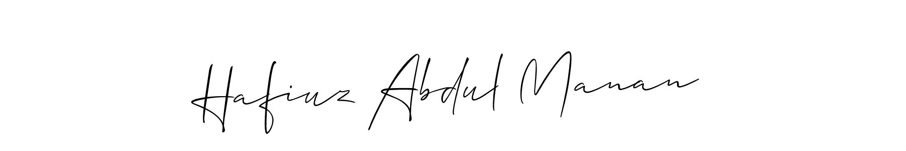 Create a beautiful signature design for name Hafiuz Abdul Manan. With this signature (Allison_Script) fonts, you can make a handwritten signature for free. Hafiuz Abdul Manan signature style 2 images and pictures png