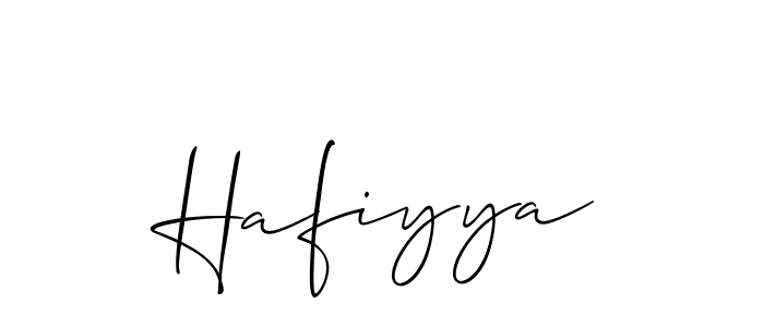 Create a beautiful signature design for name Hafiyya. With this signature (Allison_Script) fonts, you can make a handwritten signature for free. Hafiyya signature style 2 images and pictures png