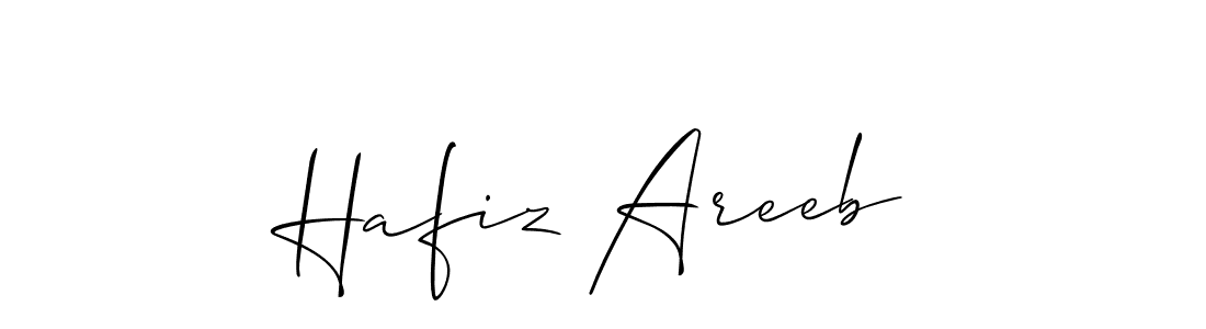 Use a signature maker to create a handwritten signature online. With this signature software, you can design (Allison_Script) your own signature for name Hafiz Areeb. Hafiz Areeb signature style 2 images and pictures png