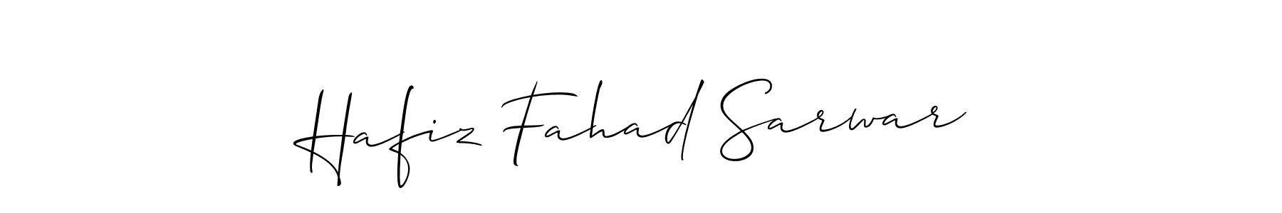 The best way (Allison_Script) to make a short signature is to pick only two or three words in your name. The name Hafiz Fahad Sarwar include a total of six letters. For converting this name. Hafiz Fahad Sarwar signature style 2 images and pictures png