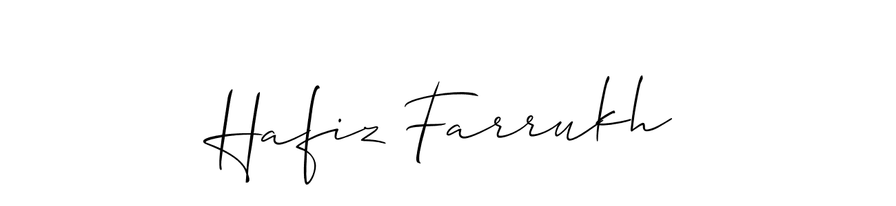 Use a signature maker to create a handwritten signature online. With this signature software, you can design (Allison_Script) your own signature for name Hafiz Farrukh. Hafiz Farrukh signature style 2 images and pictures png
