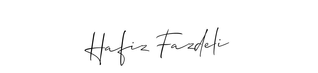 This is the best signature style for the Hafiz Fazdeli name. Also you like these signature font (Allison_Script). Mix name signature. Hafiz Fazdeli signature style 2 images and pictures png