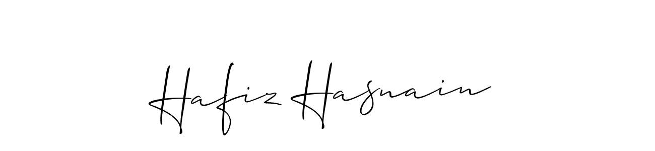 How to make Hafiz Hasnain name signature. Use Allison_Script style for creating short signs online. This is the latest handwritten sign. Hafiz Hasnain signature style 2 images and pictures png