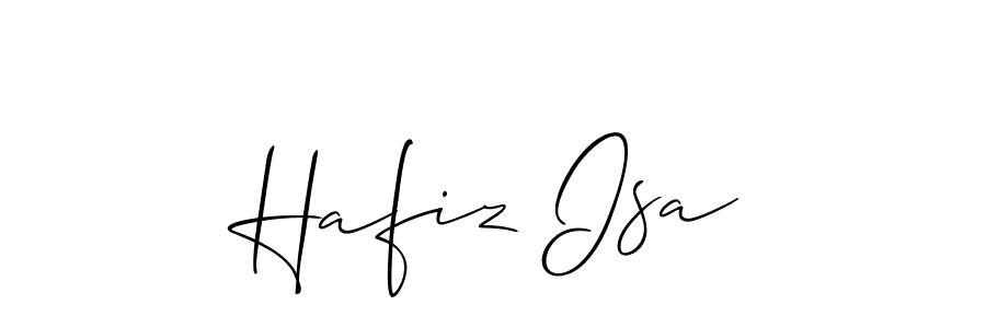 Create a beautiful signature design for name Hafiz Isa. With this signature (Allison_Script) fonts, you can make a handwritten signature for free. Hafiz Isa signature style 2 images and pictures png