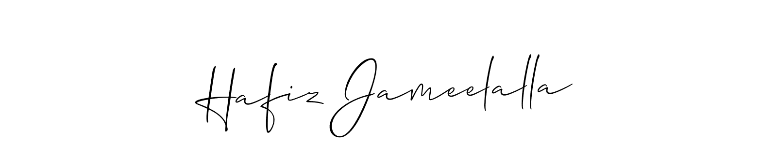 You should practise on your own different ways (Allison_Script) to write your name (Hafiz Jameelalla) in signature. don't let someone else do it for you. Hafiz Jameelalla signature style 2 images and pictures png