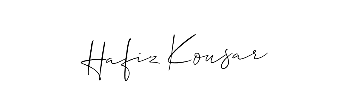 Allison_Script is a professional signature style that is perfect for those who want to add a touch of class to their signature. It is also a great choice for those who want to make their signature more unique. Get Hafiz Kousar name to fancy signature for free. Hafiz Kousar signature style 2 images and pictures png