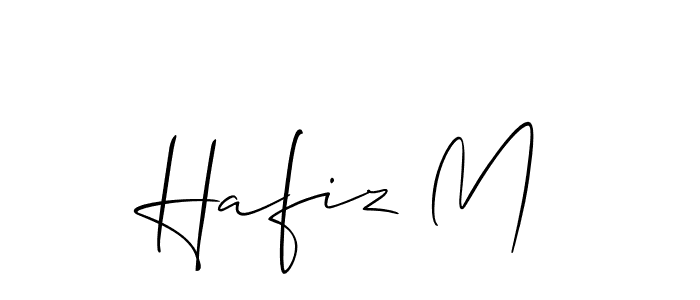 Use a signature maker to create a handwritten signature online. With this signature software, you can design (Allison_Script) your own signature for name Hafiz M. Hafiz M signature style 2 images and pictures png