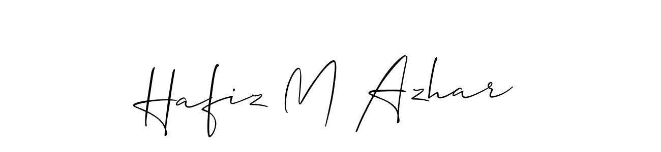 You should practise on your own different ways (Allison_Script) to write your name (Hafiz M Azhar) in signature. don't let someone else do it for you. Hafiz M Azhar signature style 2 images and pictures png