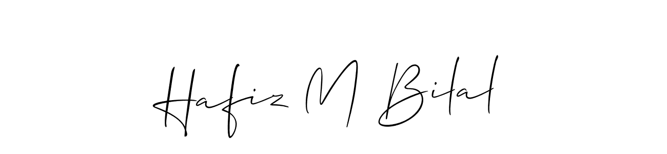 The best way (Allison_Script) to make a short signature is to pick only two or three words in your name. The name Hafiz M Bilal include a total of six letters. For converting this name. Hafiz M Bilal signature style 2 images and pictures png
