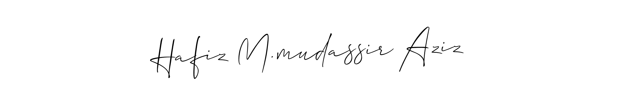 Check out images of Autograph of Hafiz M.mudassir Aziz name. Actor Hafiz M.mudassir Aziz Signature Style. Allison_Script is a professional sign style online. Hafiz M.mudassir Aziz signature style 2 images and pictures png