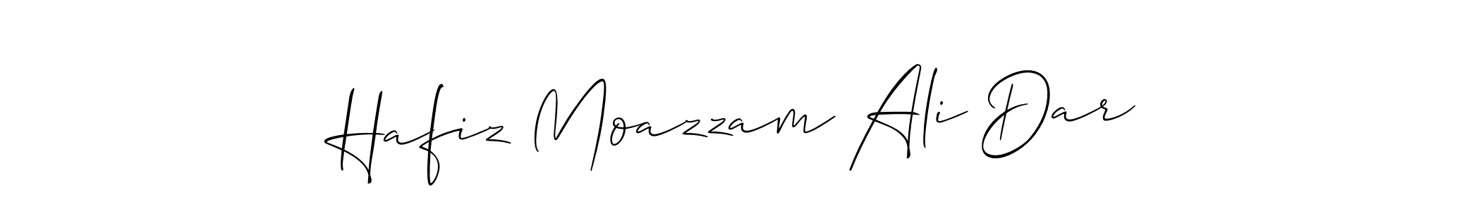 The best way (Allison_Script) to make a short signature is to pick only two or three words in your name. The name Hafiz Moazzam Ali Dar include a total of six letters. For converting this name. Hafiz Moazzam Ali Dar signature style 2 images and pictures png