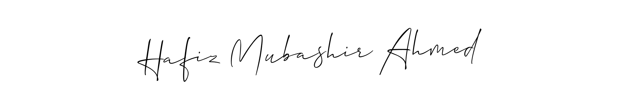 Also You can easily find your signature by using the search form. We will create Hafiz Mubashir Ahmed name handwritten signature images for you free of cost using Allison_Script sign style. Hafiz Mubashir Ahmed signature style 2 images and pictures png