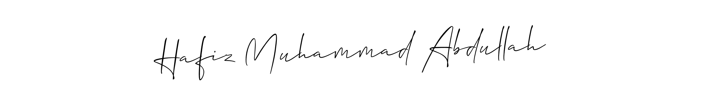 Use a signature maker to create a handwritten signature online. With this signature software, you can design (Allison_Script) your own signature for name Hafiz Muhammad Abdullah. Hafiz Muhammad Abdullah signature style 2 images and pictures png