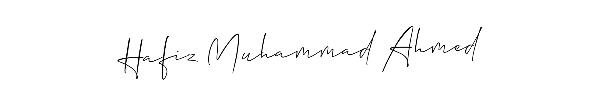 Create a beautiful signature design for name Hafiz Muhammad Ahmed. With this signature (Allison_Script) fonts, you can make a handwritten signature for free. Hafiz Muhammad Ahmed signature style 2 images and pictures png