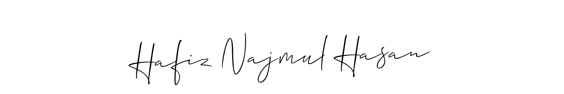 if you are searching for the best signature style for your name Hafiz Najmul Hasan. so please give up your signature search. here we have designed multiple signature styles  using Allison_Script. Hafiz Najmul Hasan signature style 2 images and pictures png