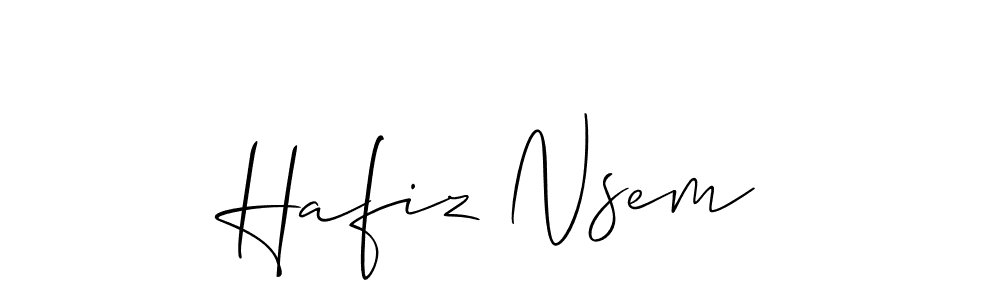 How to make Hafiz Nsem signature? Allison_Script is a professional autograph style. Create handwritten signature for Hafiz Nsem name. Hafiz Nsem signature style 2 images and pictures png