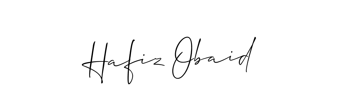 You should practise on your own different ways (Allison_Script) to write your name (Hafiz Obaid) in signature. don't let someone else do it for you. Hafiz Obaid signature style 2 images and pictures png