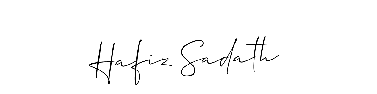 You should practise on your own different ways (Allison_Script) to write your name (Hafiz Sadath) in signature. don't let someone else do it for you. Hafiz Sadath signature style 2 images and pictures png
