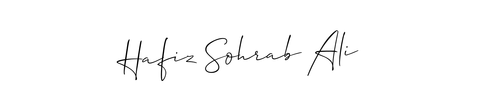Allison_Script is a professional signature style that is perfect for those who want to add a touch of class to their signature. It is also a great choice for those who want to make their signature more unique. Get Hafiz Sohrab Ali name to fancy signature for free. Hafiz Sohrab Ali signature style 2 images and pictures png