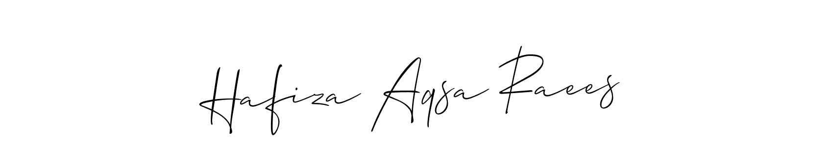 Also You can easily find your signature by using the search form. We will create Hafiza Aqsa Raees name handwritten signature images for you free of cost using Allison_Script sign style. Hafiza Aqsa Raees signature style 2 images and pictures png