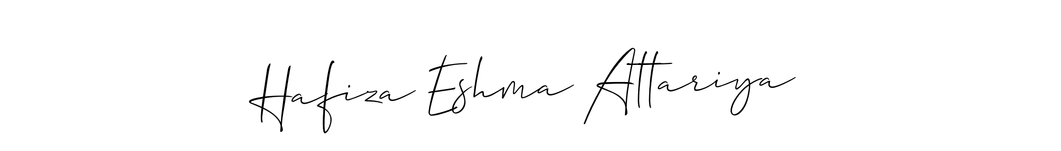 Similarly Allison_Script is the best handwritten signature design. Signature creator online .You can use it as an online autograph creator for name Hafiza Eshma Attariya. Hafiza Eshma Attariya signature style 2 images and pictures png
